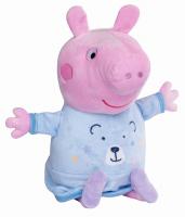 Peppa Pig 2v1 plyšový usínáček hrající + světlo, modrý, 25 cm